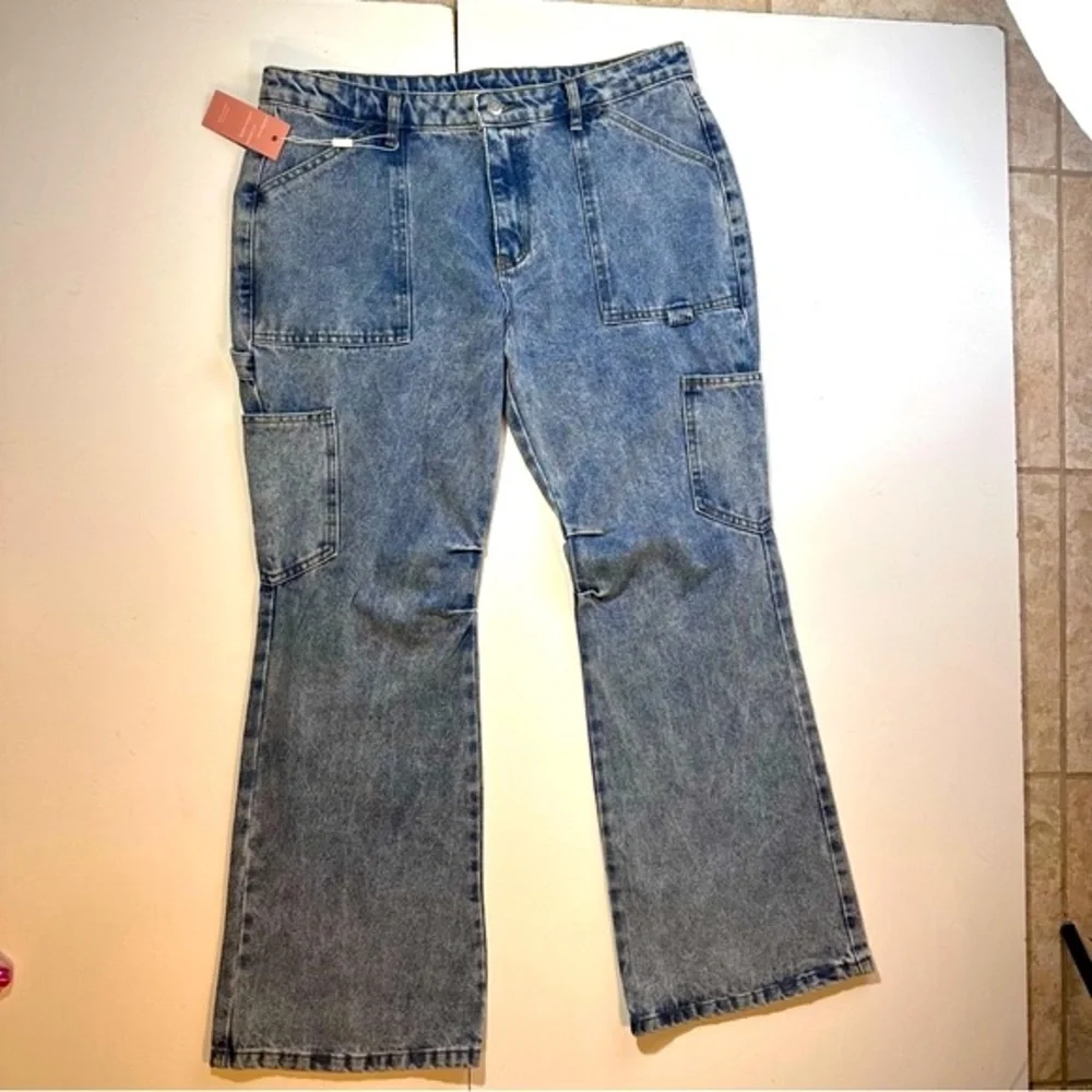 Clearance‼️Miss‎ Lola Et Clet Acid Wash MultiPocket Cotton Women’s Jeans NWT L